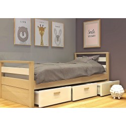 Κρεβάτι Simple με συρτάρια  για στρώμα  90cm x 200εκ