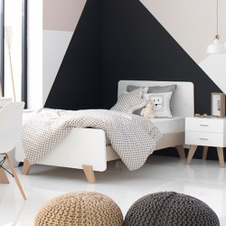Κρεβάτι OSLO - Ξύλο / MDF με καπλαμά - 206Μx110Πx91Υ για στρώμα  90 Χ 200εκ