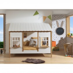 Lit Cabane φυσικό – Κρεβάτι Σπιτάκι HB900514 για στρώμα 90 Χ 200εκ