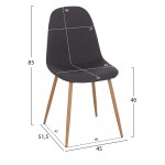 ΚΑΡΕΚΛΑ LEONARDO HM00100.10  ΜΕ ΜΕΤΑΛΛΙΚΑ ΠΟΔΙΑ & ΥΦΑΣΜΑ ΓΚΡΙ  45x51.5x85Υεκ.