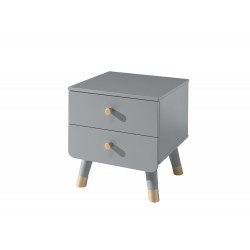 Κομοδίνο ξύλινο Billy γκρι - MDF + Ξύλο πεύκου - 40Μx36Πx40Υ