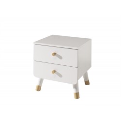 Κομοδίνο ξύλινο Billy λευκό - MDF + Ξύλο πεύκου - 40Μx36Πx40Υ
