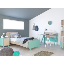 Κρεβάτι Noa - Ξύλο / MDF με καπλαμά - 206Μx110Πx91Υ για στρώμα  90 Χ 200εκ