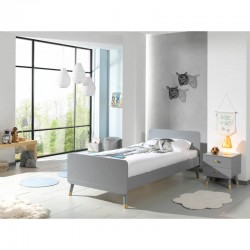 Κρεβάτι ξύλινο Billy γκρι - MDF + Ξύλο πεύκου - 205Μx95Πx72Υ