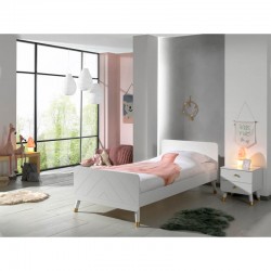 Κρεβάτι ξύλινο Billy λευκό - MDF + Ξύλο πεύκου - 205Μx95Πx72Υ
