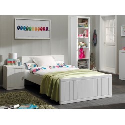 Κρεβάτι ξύλινο Robin ημίδιπλο - MDF + Ξύλο πεύκου - 210Μx126Πx76Υ