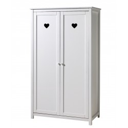 Ντουλάπα  ξύλινη  2 φύλλα Amori - MDF + Ξύλο πεύκου - 110Μx57Πx190Υ