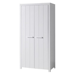 Ντουλάπα ξύλινη 2 φύλλα Erik - MDF + Ξύλο πεύκου - 100Μx55Πx205Υ