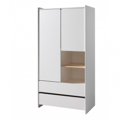 Ντουλάπα ξύλινη 2 φύλλα Kiddy - MDF + Ξύλο πεύκου - 90Μx55Πx180Υ