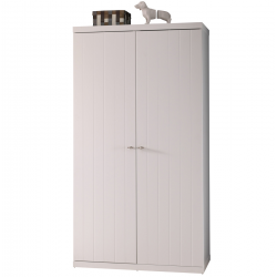 Ντουλάπα ξύλινη 2 φύλλα Robin - MDF + Ξύλο πεύκου - 110Μx57Πx204Υ