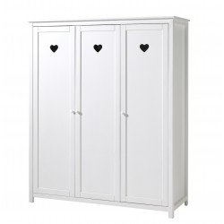 Ντουλάπα  ξύλινη  3 φύλλα Amori - MDF + Ξύλο πεύκου - 159Μx57Πx190Υ