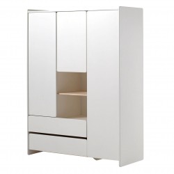 Ντουλάπα ξύλινη 3 φύλλα Kiddy - MDF + Ξύλο πεύκου - 133Μx55Πx190Υ