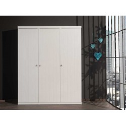 Ντουλάπα ξύλινη 3 φύλλα Robin - MDF + Ξύλο πεύκου - 166Μx57Πx204Υ