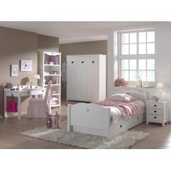 Κρεβάτι   Amori - MDF + Ξύλο πεύκου - 212Μx96Πx80Υ