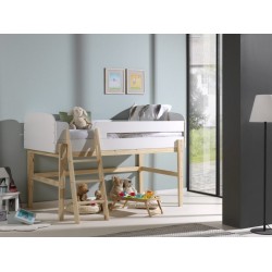 Υπερυψωμένο παιδικό κρεβάτι Kiddy - MDF + Ξύλο πεύκου - 204Μx132Πx175Υ